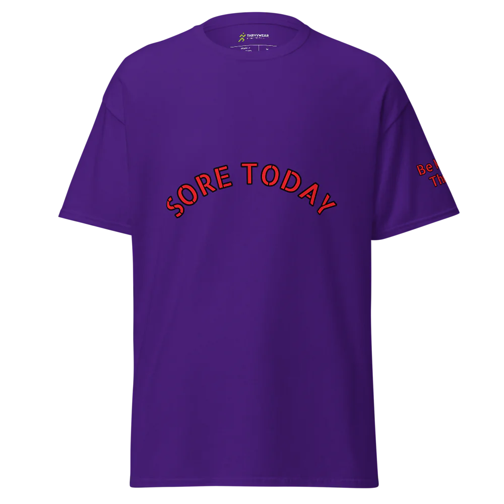 Unisex Motivational Gym Tee | Sore Today, Strong Tomorrow